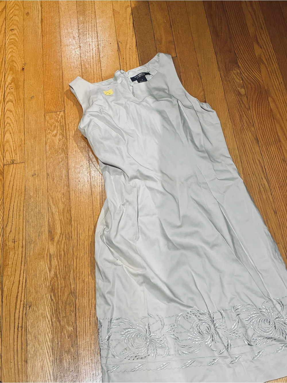 Light grey b moss Sleeveless Embroidered Hem Mini Dress